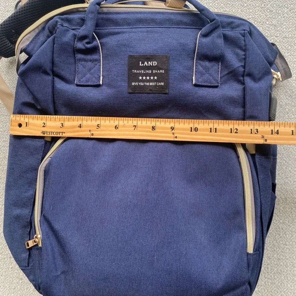 Land Backpack Unisex Large Navy Blue Traveling Share Diaper Bag Canvas Multi